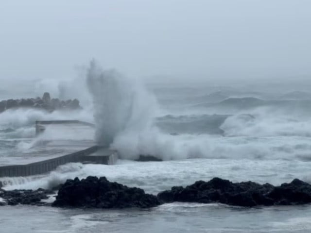 waves crash amid typhoon ampil in hachijo tokyo prefecture japan august 16 2024 in this screen grab obtained from a social media video photo reuters waves crash amid typhoon ampil in hachijo tokyo prefecture japan august 16 2024 in this screen grab obtained from a social media video photo reuters